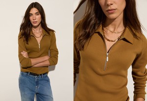 Organic Cotton Zip Collar Top from Baukjen