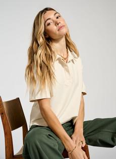 Margaret Regenerative Cotton Polo Tee via Baukjen