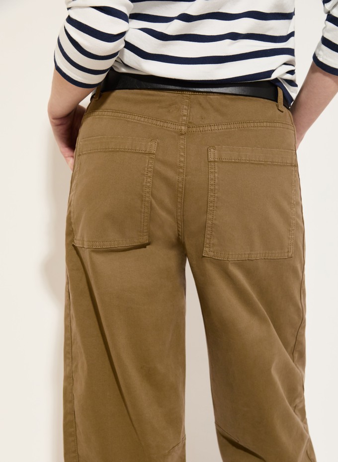 Amelia Organic Cotton Barrel Leg Cargo Trousers from Baukjen