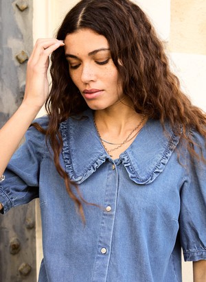 Dani Organic Denim Collar Blouse from Baukjen