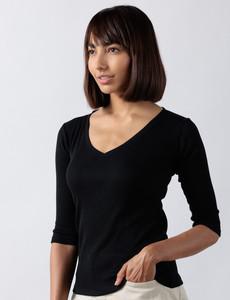 V Neck Rib Top via Bhoomi