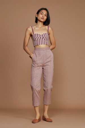 Janie Corset Pant Set Mauve from Bhoomi