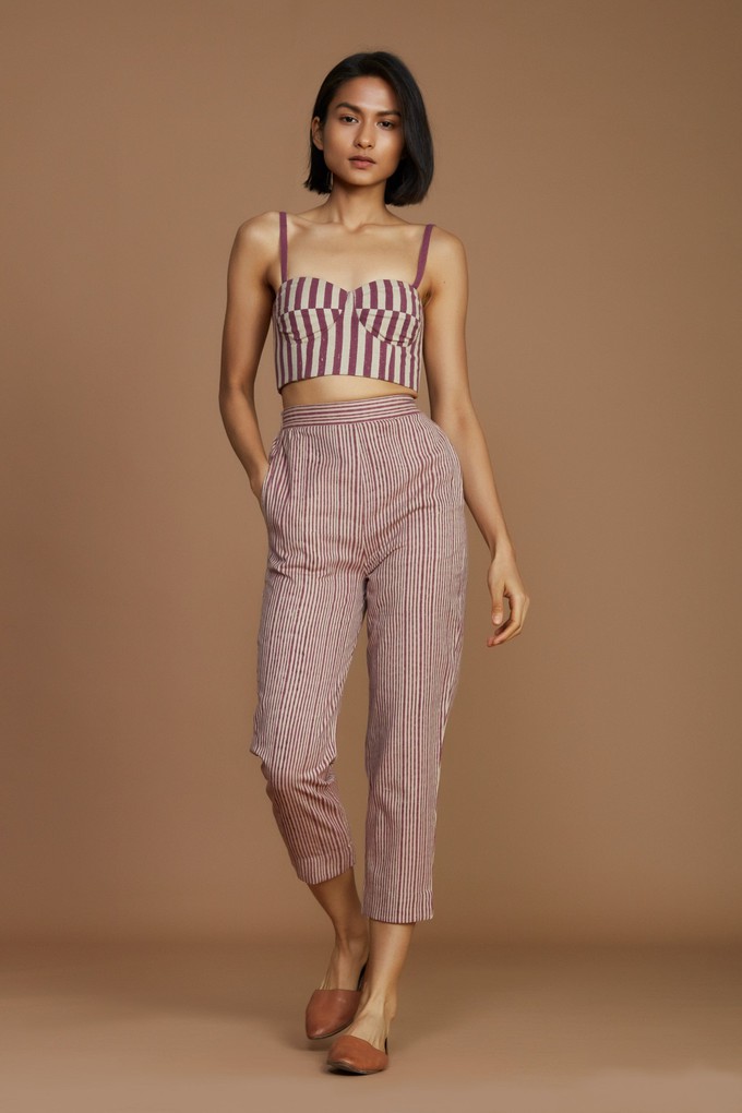 Janie Corset Pant Set Mauve from Bhoomi