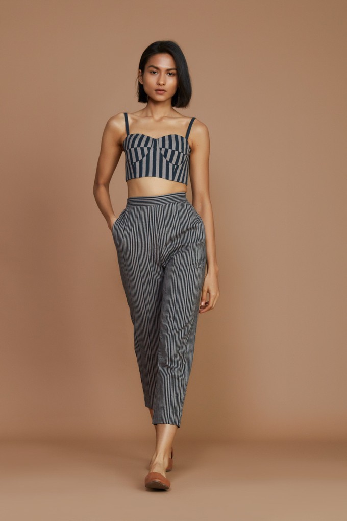 Janie Corset Pant Set Charcoal from Bhoomi