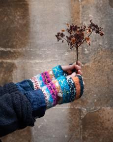 Fair Isle Fingerless Knitted Mittens via BIBICO