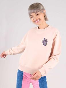 Dazzle Embroidered Sweatshirt, Organic Cotton, in Pink via blondegonerogue