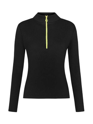 Wicked Zipper Turtleneck Top, BCI Cotton, in Black from blondegonerogue