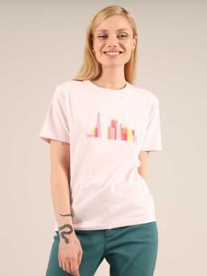 London Skyline Tee, Organic Cotton, in Pink via blondegonerogue