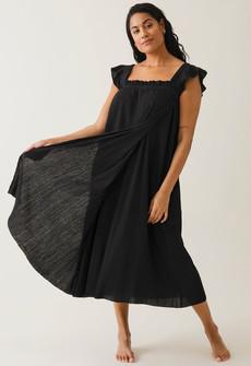 Boho maternity dress with smocking - Black via Boob Design