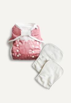 Diaper Cover and inserts - All in Two - Pink Teddy via Boob Design