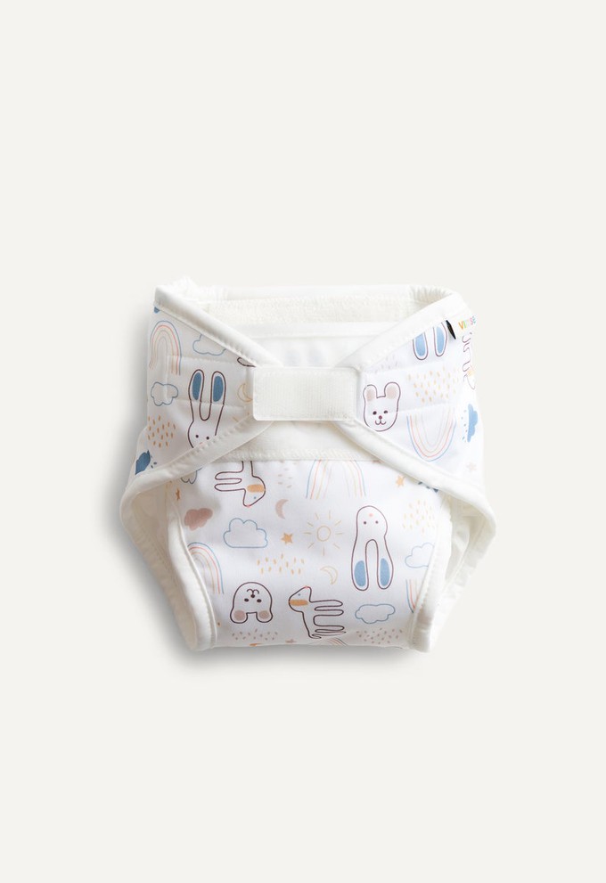 Cloth Diaper - All in One - White Teddy from Boob Design