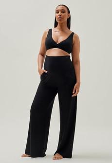 Maternity wide leg soft pants - Black via Boob Design