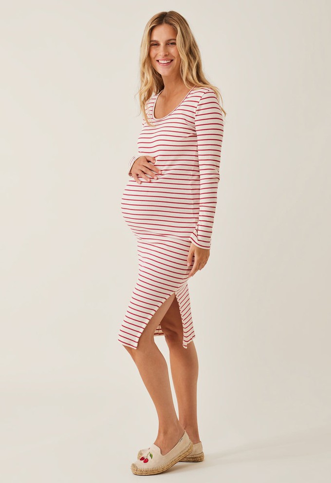 Ribbed maternity dress - Striped from Boob Design