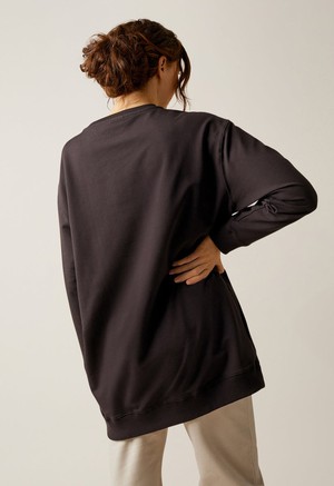 Oversized maternity sweatshirt with nursing access - Black from Boob Design