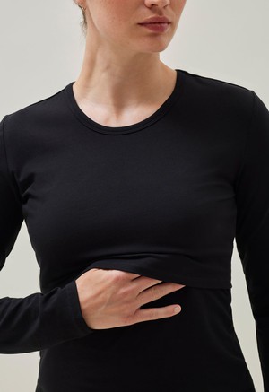 Essential nursing top long sleeve - Black from Boob Design