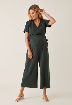 Maternity jumpsuit with nursing access - Deep Green from Boob Design