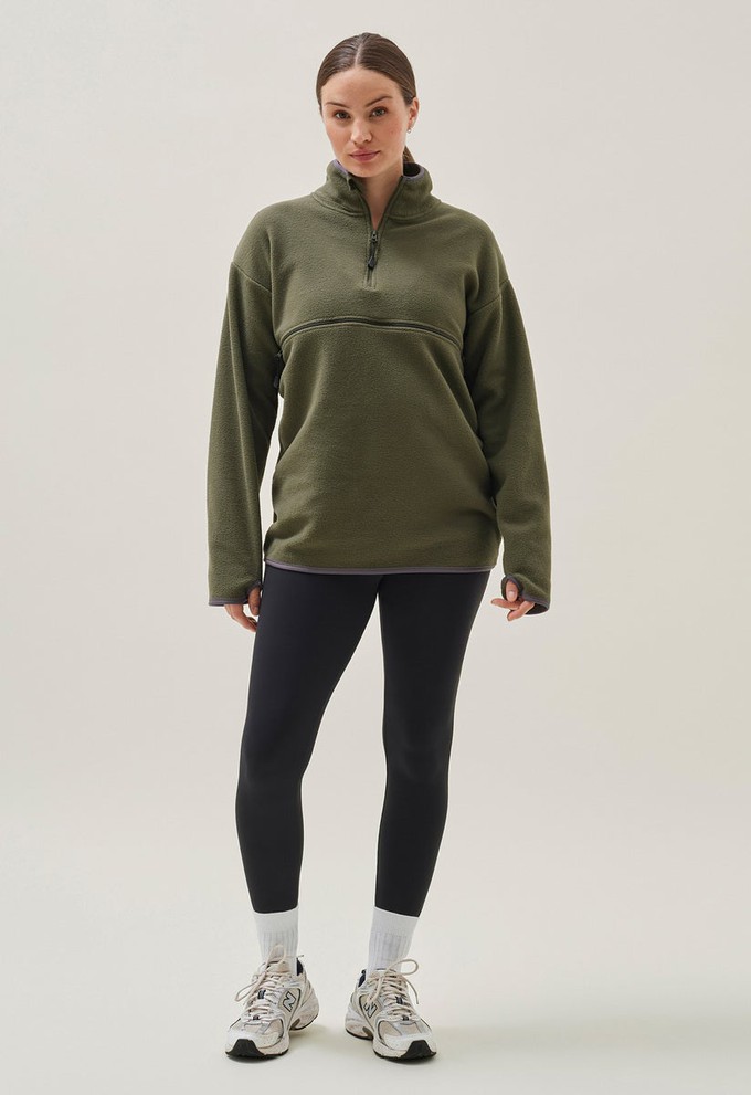 Fleece sweater with nursing access - Green Olive from Boob Design