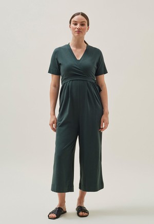 Maternity jumpsuit with nursing access - Deep Green from Boob Design