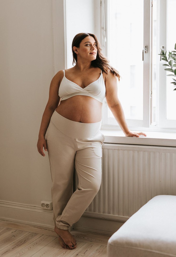 Maternity sweatpants - Light Beige from Boob Design