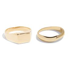 THE ESSENTIAL RING SET - 14k solid gold via Bound Studios