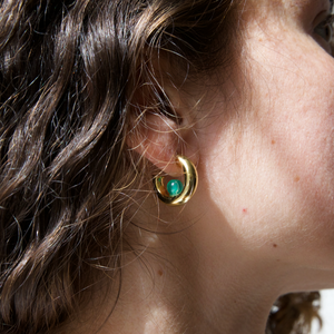 THE YUNA HOOP GREEN - sterling silver from Bound Studios