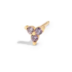 THE SALLY STUD PURPLE - 18k gold plated via Bound Studios