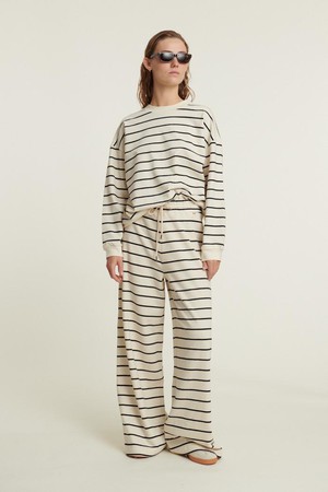 Anneli sweater stripe - birch/black from Brand Mission