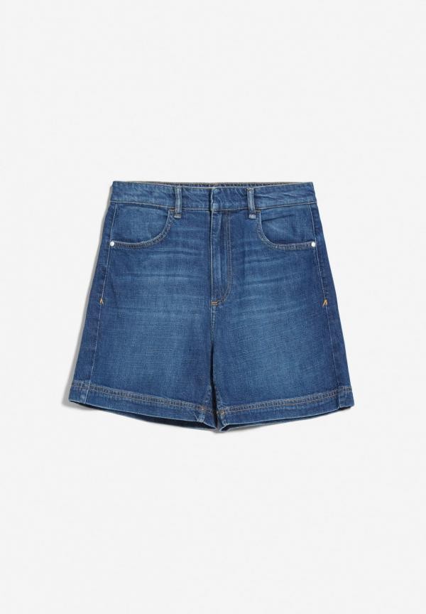 Aanelia hemp short - dark mud blue from Brand Mission