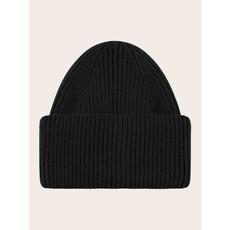 Big rib wool beanie -  black jet via Brand Mission