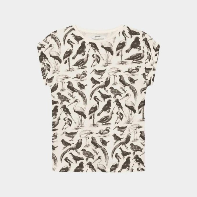 T-shirt visby black birds - off white from Brand Mission