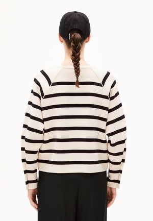 Naadja stripes vest - oatmilk black from Brand Mission