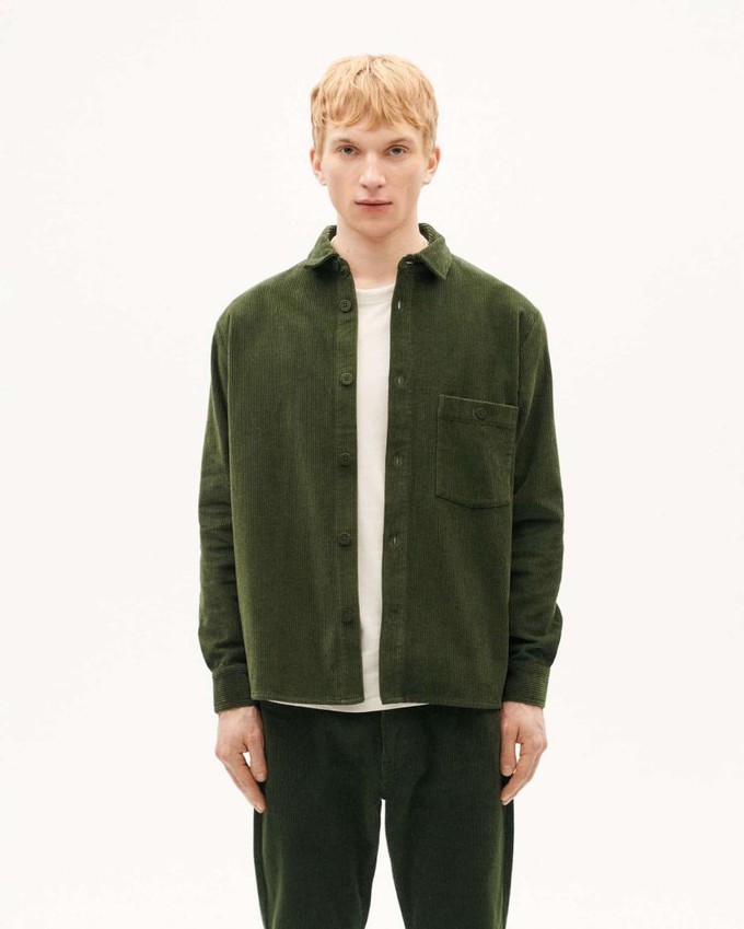 Theo corduroy overhemd - Bottle green from Brand Mission