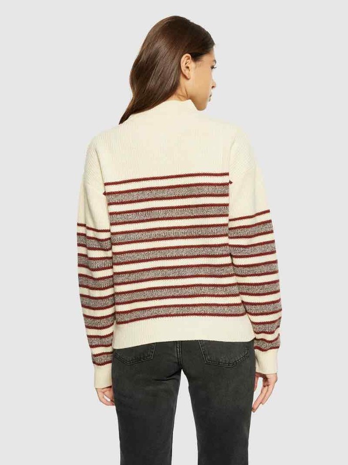 Blocking crewneck trui - brown stripe from Brand Mission