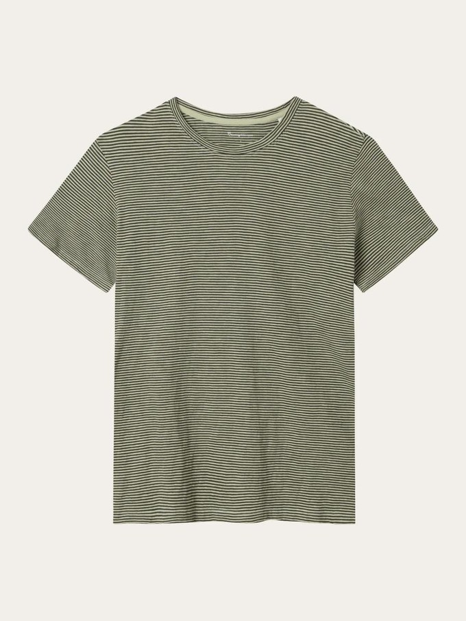 Narrow striped slub t-shirt - swamp from Brand Mission