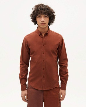 Ant shirt microchecks - brown from Brand Mission