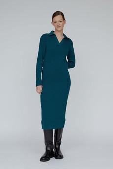 Jemima polo jurk - deep teal via Brand Mission