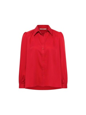 Blouse met plooitjes - rood from Brand Mission