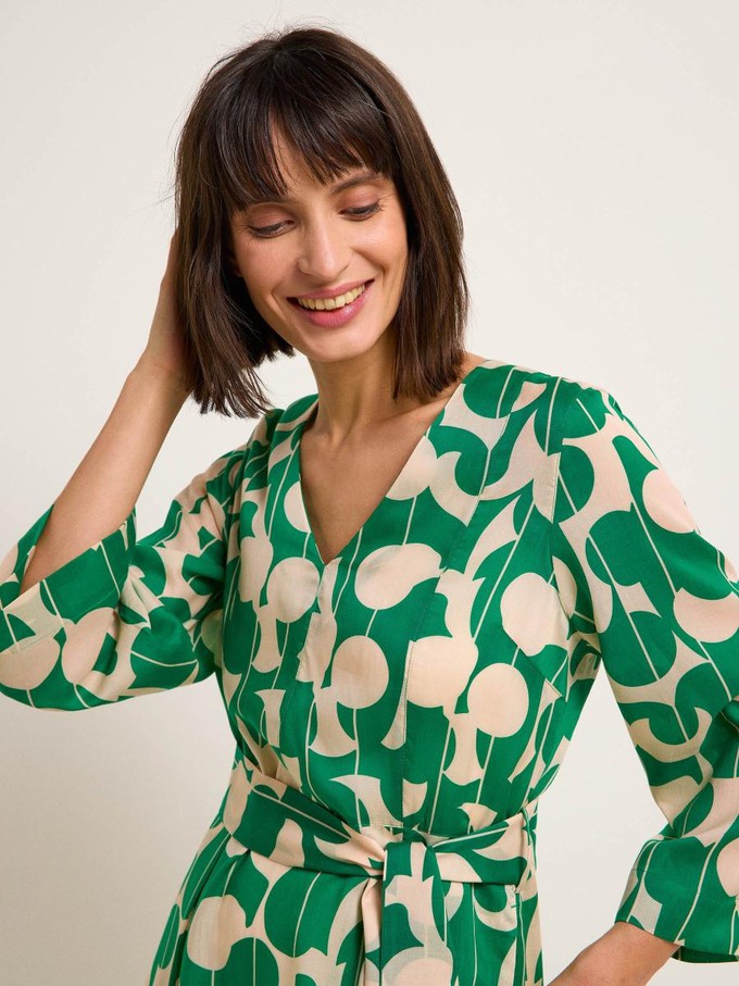 Midi jurk - graphic dots green from Brand Mission