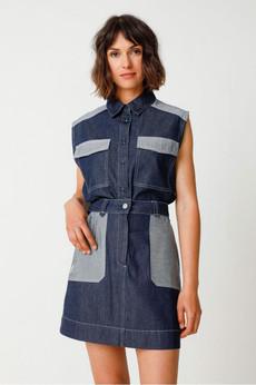 Gamir mouwloos blouse - jean brut via Brand Mission