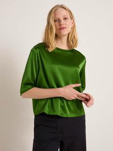 Zijde satijnen blouse - dark fern via Brand Mission