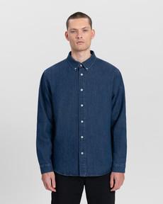 Sawyer denim shirt - washed indigo via Brand Mission