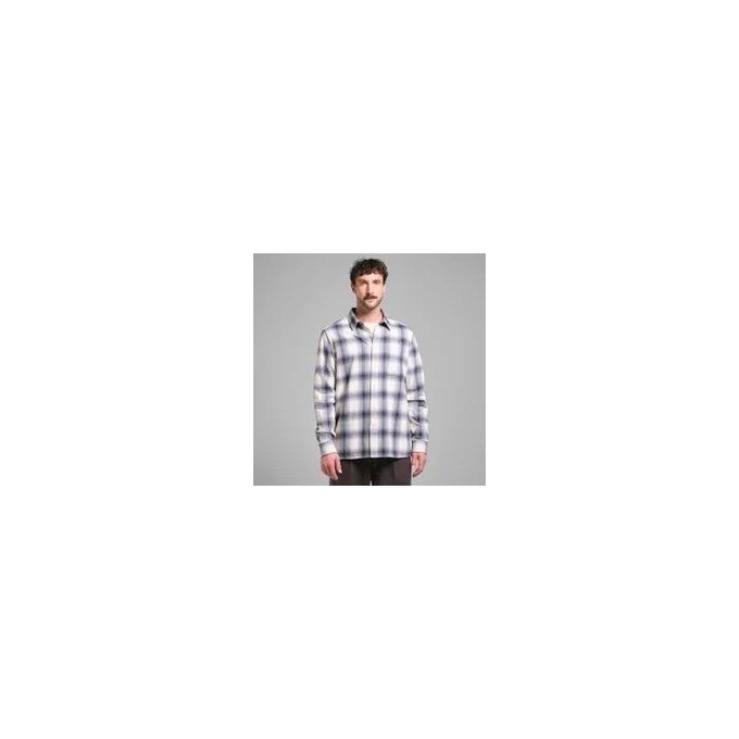 Rute flannel shadow check shirt - oat white from Brand Mission