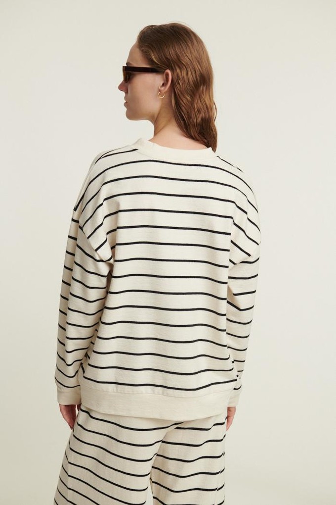 Anneli sweater stripe - birch/black from Brand Mission