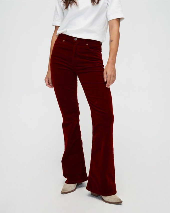 Lisette flare corduroy - bordeaux from Brand Mission