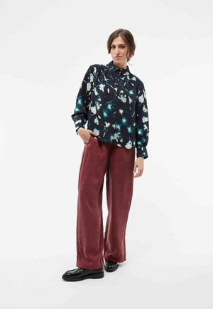 Kasia blouse flowers - black/ teal from Brand Mission