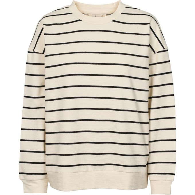 Anneli sweater stripe - birch/black from Brand Mission