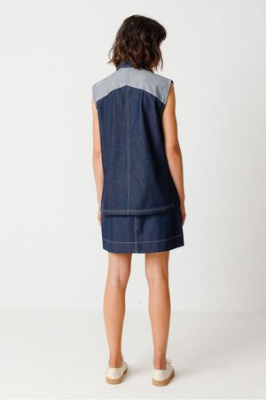 Gamir mouwloos blouse - jean brut from Brand Mission