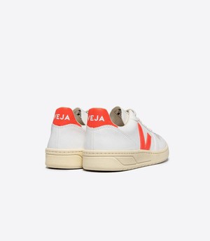 V10 CWL sneaker - white orange fluo (vegan) from Brand Mission