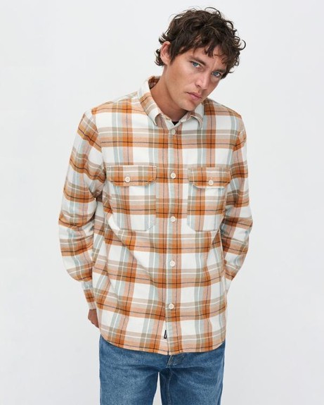 Andrew check overshirt - white desert from Brand Mission