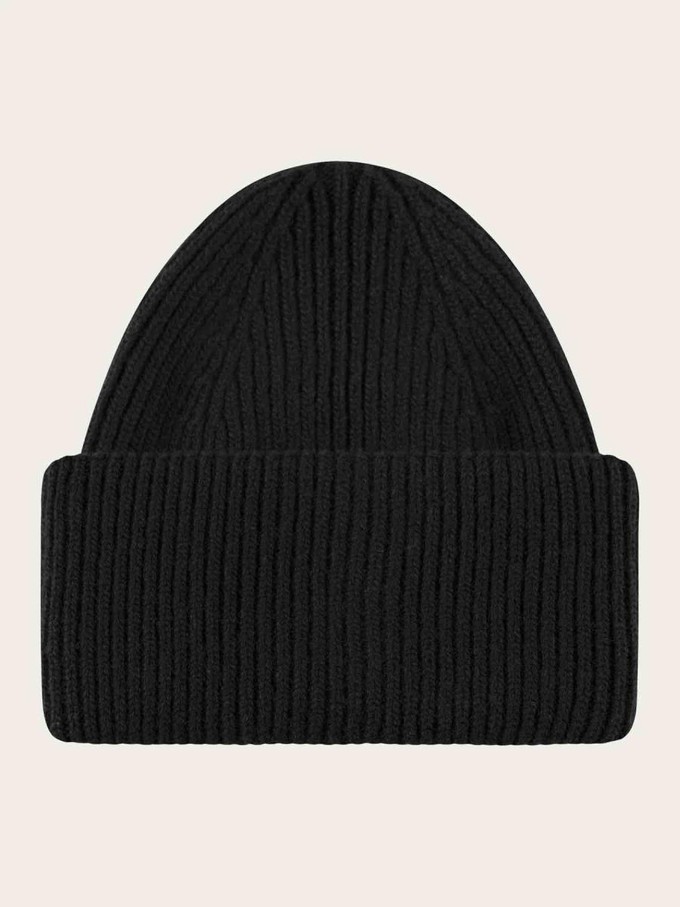 Big rib wool beanie -  black jet from Brand Mission